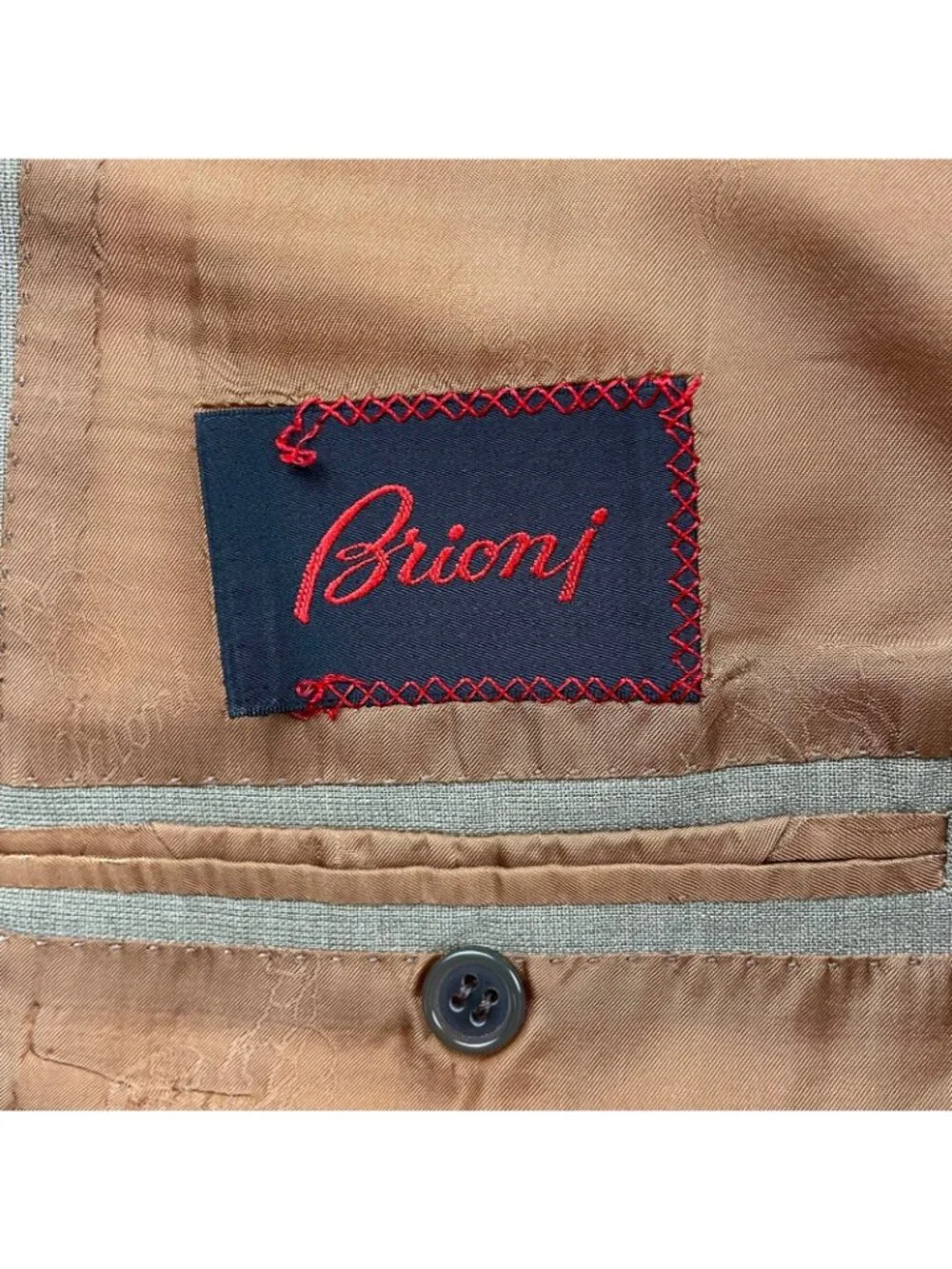 Brioni Men's Nomentano 100% Wool 2-Button Blazer Beige • Italy • 44R US
